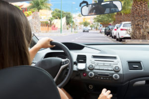 woman driving a car